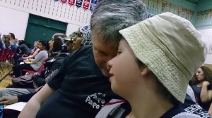 George and his dad, enjoying the concert