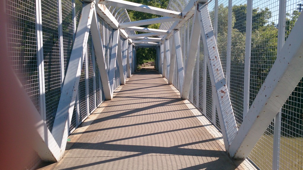 Shadows on a bridge