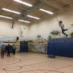 The swing in the climbing centre